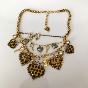 Betsey Johnson Polka Dot Heart Necklace